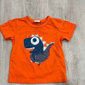 Orange Dinosaur Kids T-Shirt